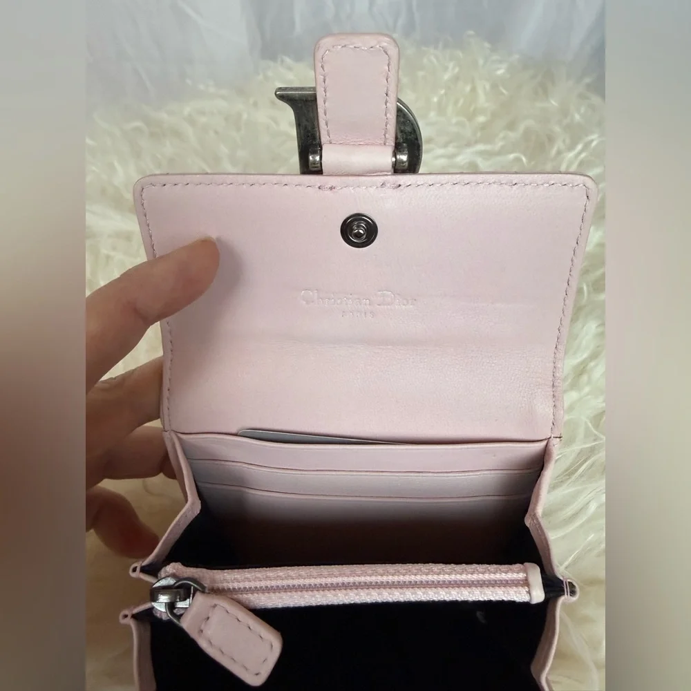 NWT Dior Light Pink Quilted Wallet